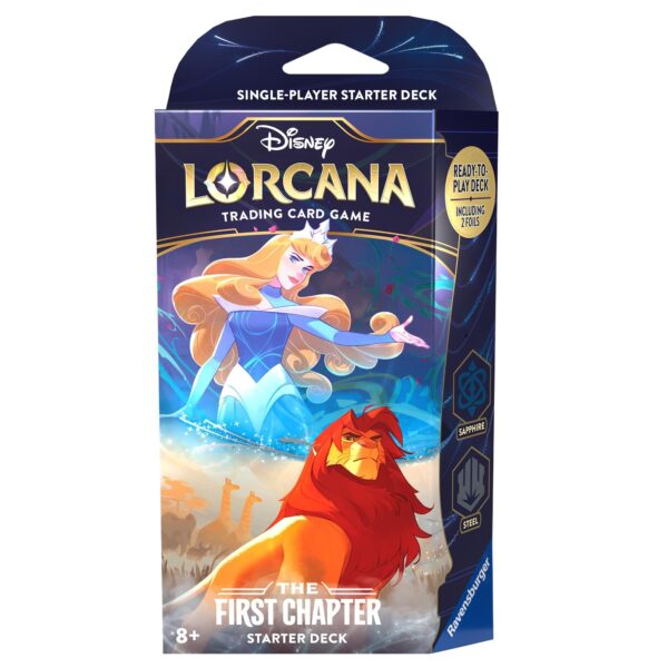 Ravensburger Disney Lorcana: The First Chapter TCG Starter Deck Sapphire & Steel for Ages 8 and Up